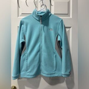 The North Face Aqua and Gray Fleece Jacket